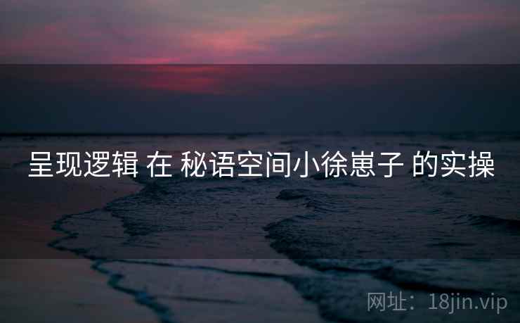 呈现逻辑 在 秘语空间小徐崽子 的实操